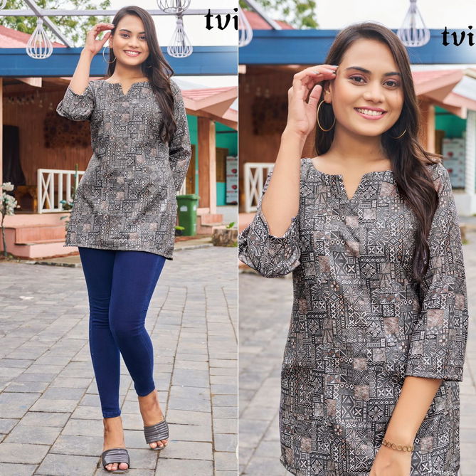 Blush Cotton Printed Regular And Officewear Tops Catalogue